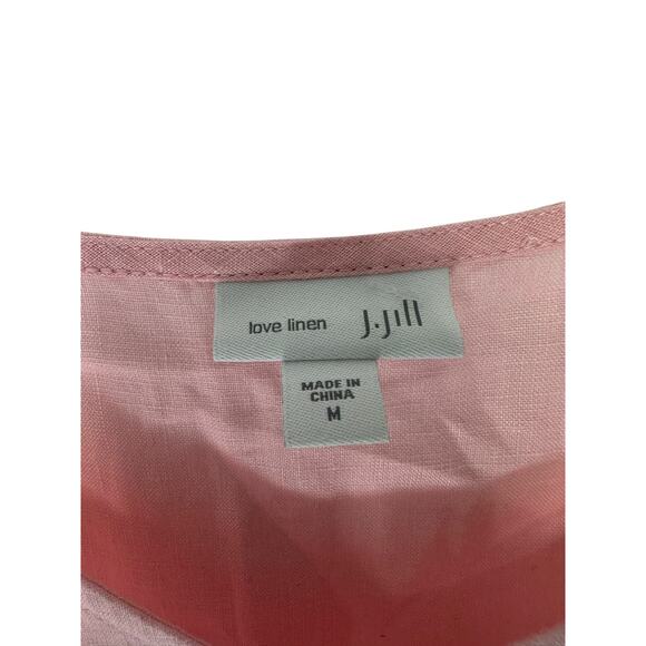J. Jill Love Linen Basic Pink Relaxed Lagenloook Sleeveless Linen Dress Medium - Picture 2 of 10
